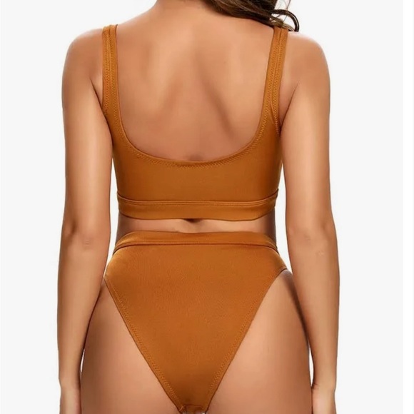 Dixperfect | Orange Fitted Barely There Bikini Top | Tank Style Undershirt Beach - Picture 3 of 7